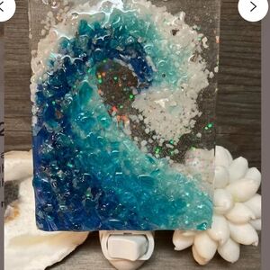COSTAL AQUA/TEAL Wave Nightlight By CONSTANCE COLLECTION